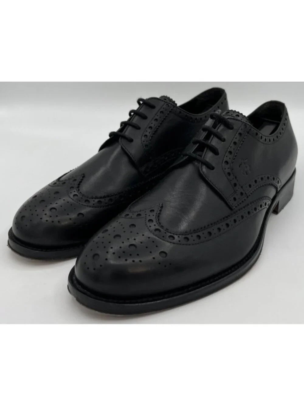 Brooks Brothers Wingtip Oxford Dress Shoes Black Leather Size 9 Made in Italy
